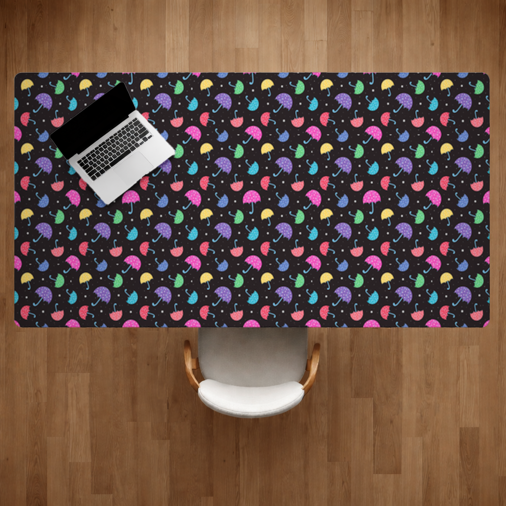 Colorful Heart Umbrellas Pattern Desk Pad