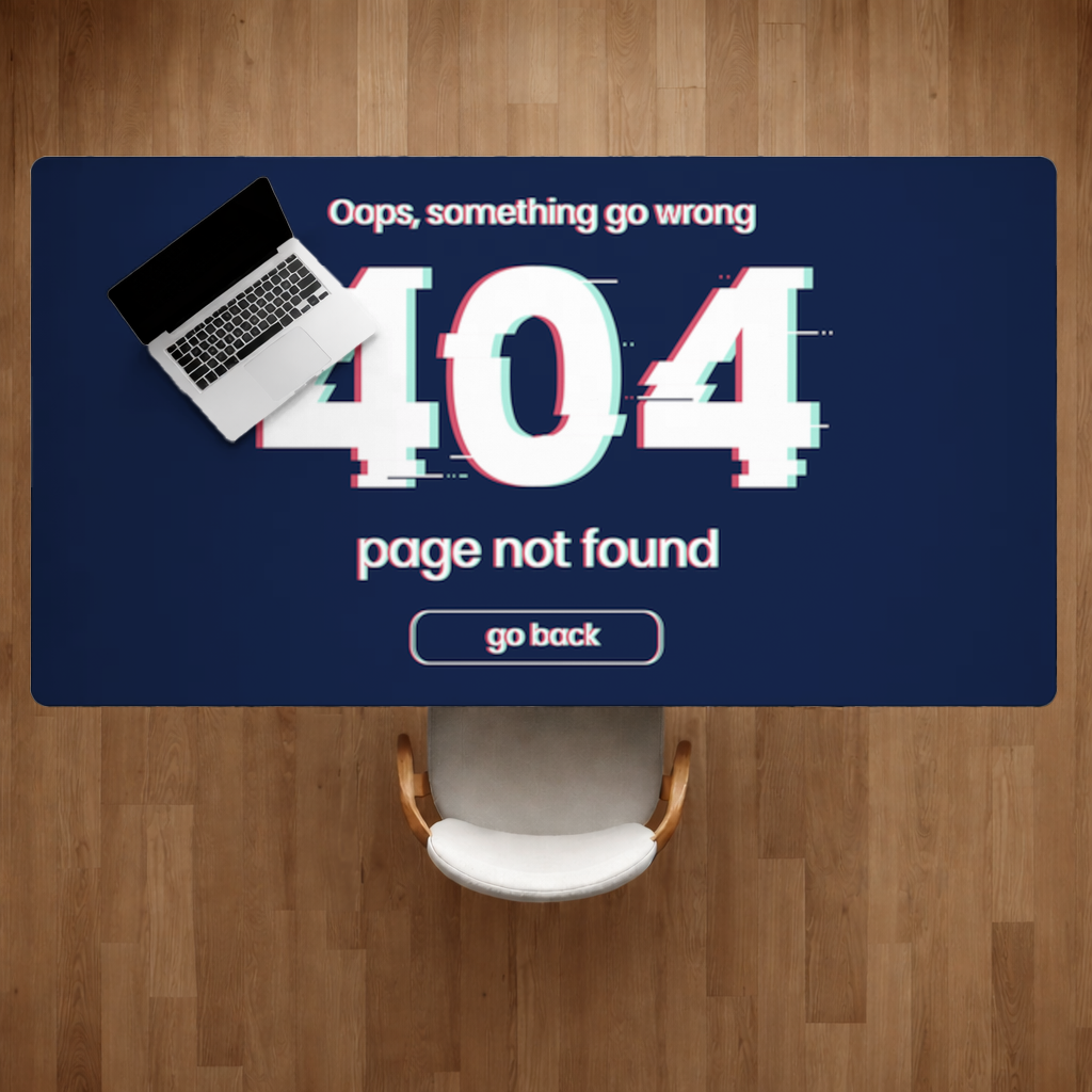 404 Error Glitch Design Desk Pad