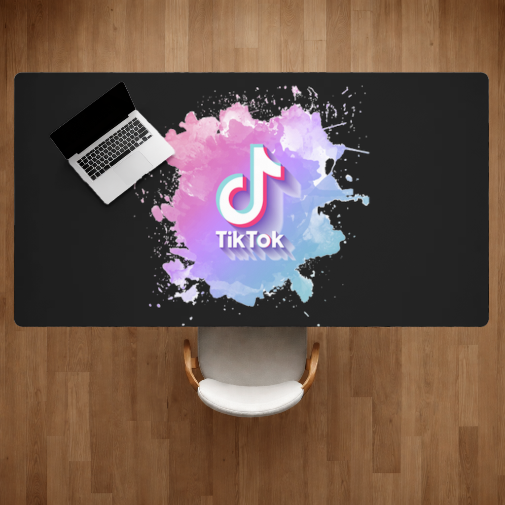 TikTok Logo with Watercolor Effect Desk Pad