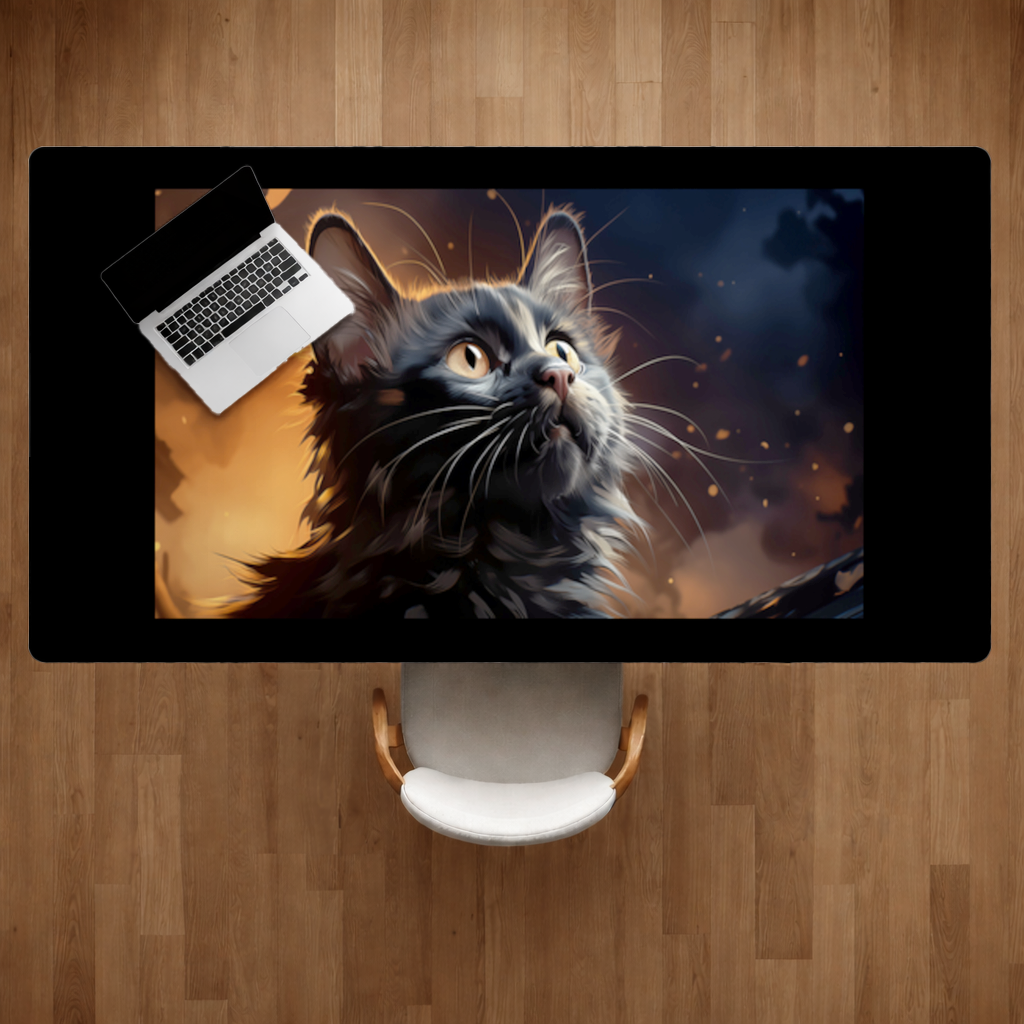 Siyah Kedi Dijital Sanat Masa Matı