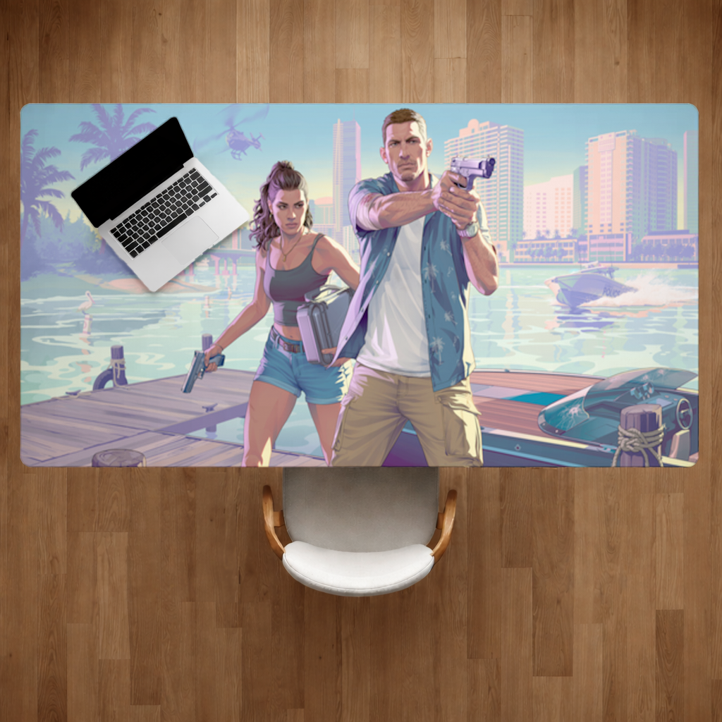 Vice City Showdown  Tropical Heist Duo Desk Pad