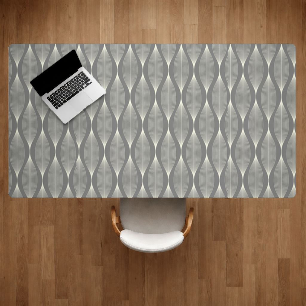 Art Deco Geometric Wavy Pattern Desk Pad