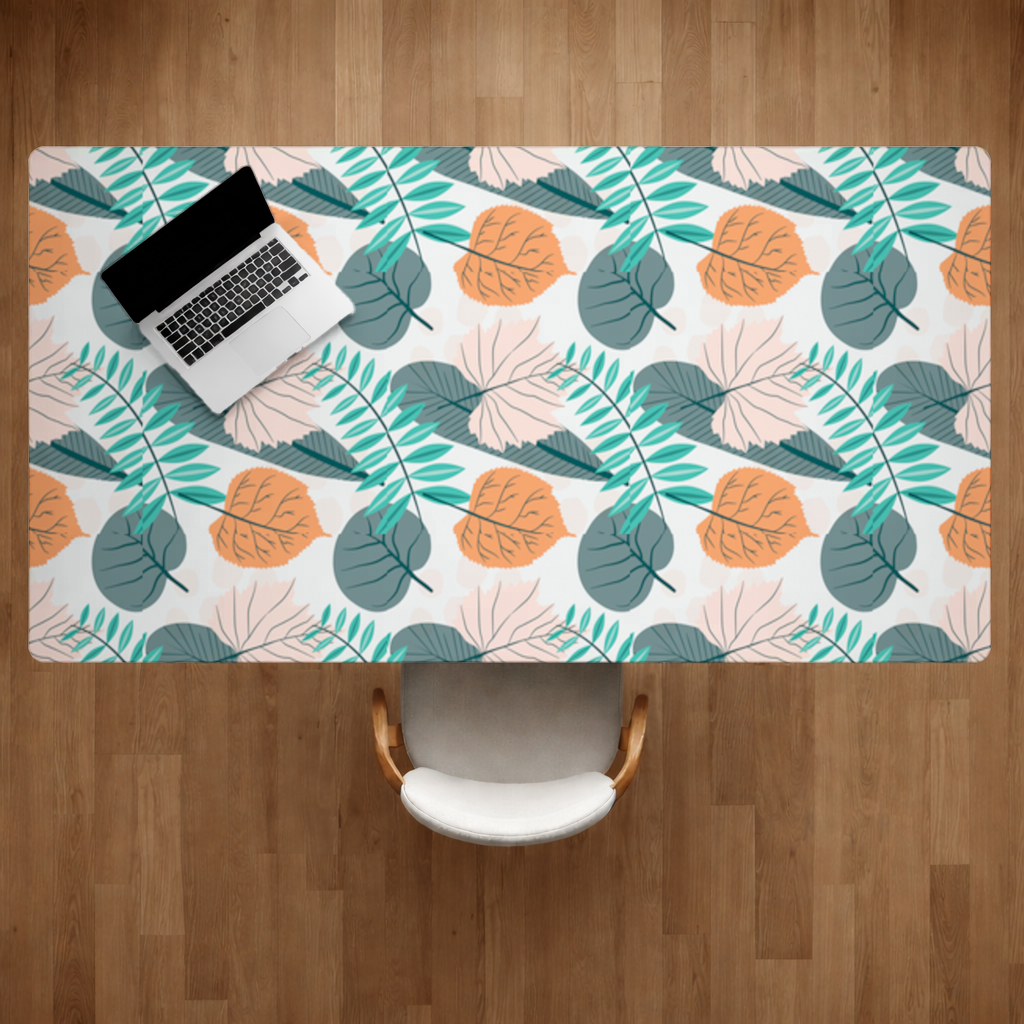 Modern Tropical Leaves Desk Pad