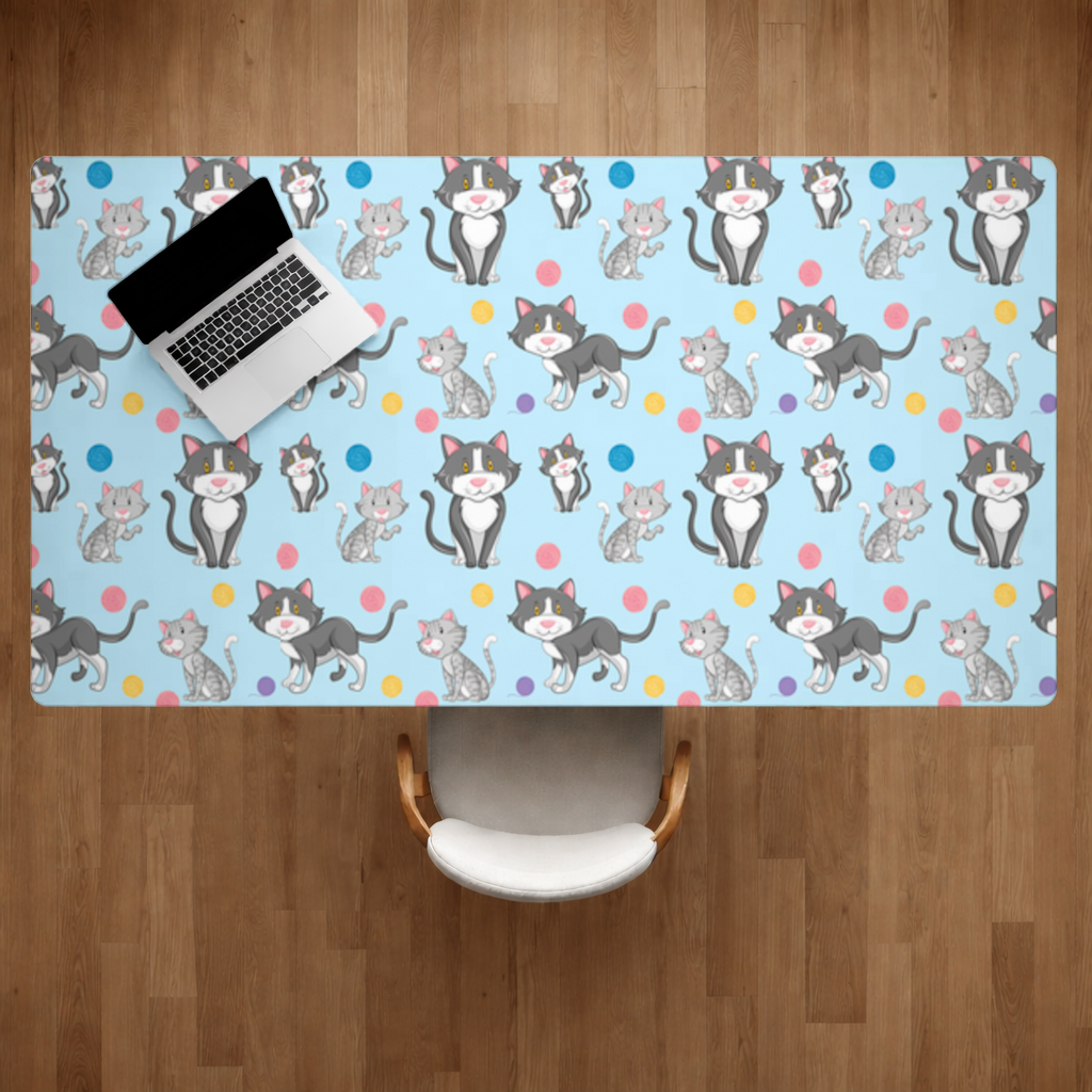 cat repeat pattern Desk Pad