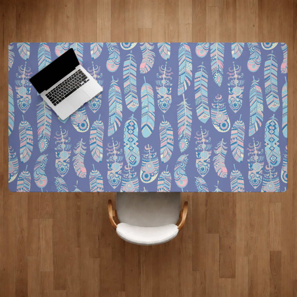 Boho Tribal Feather Desk Pad
