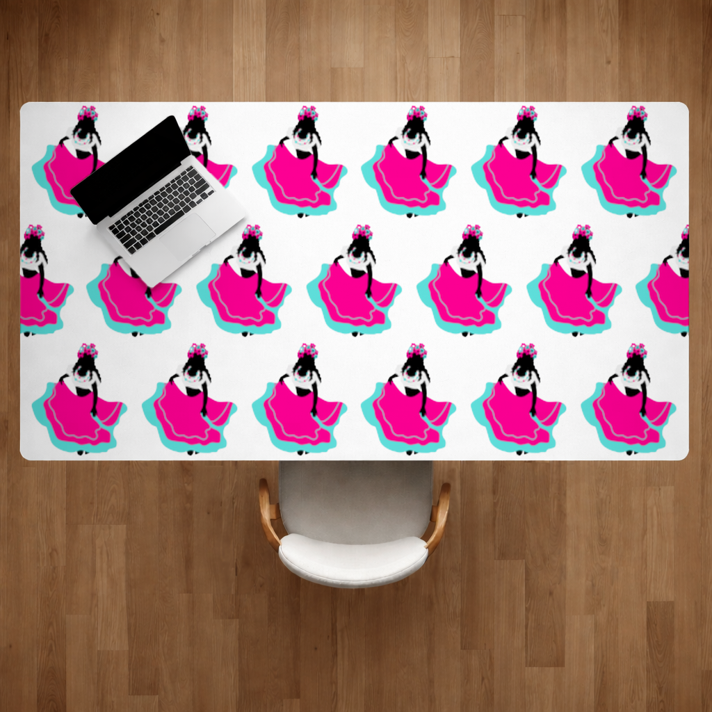 Mexican Folklorico Dancer Silhouette Desk Pad