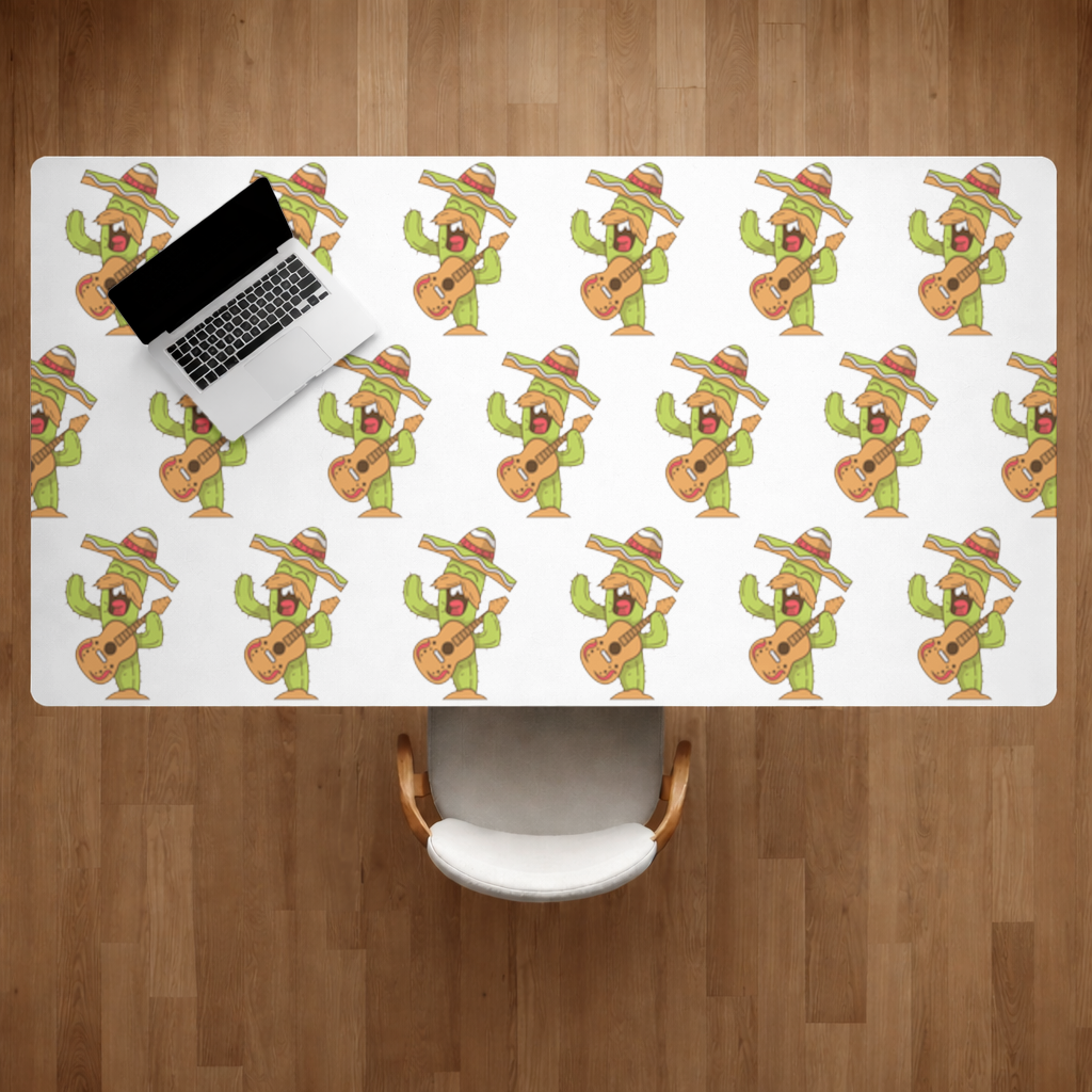 Mariachi Cactus Playing Guitar Desk Pad