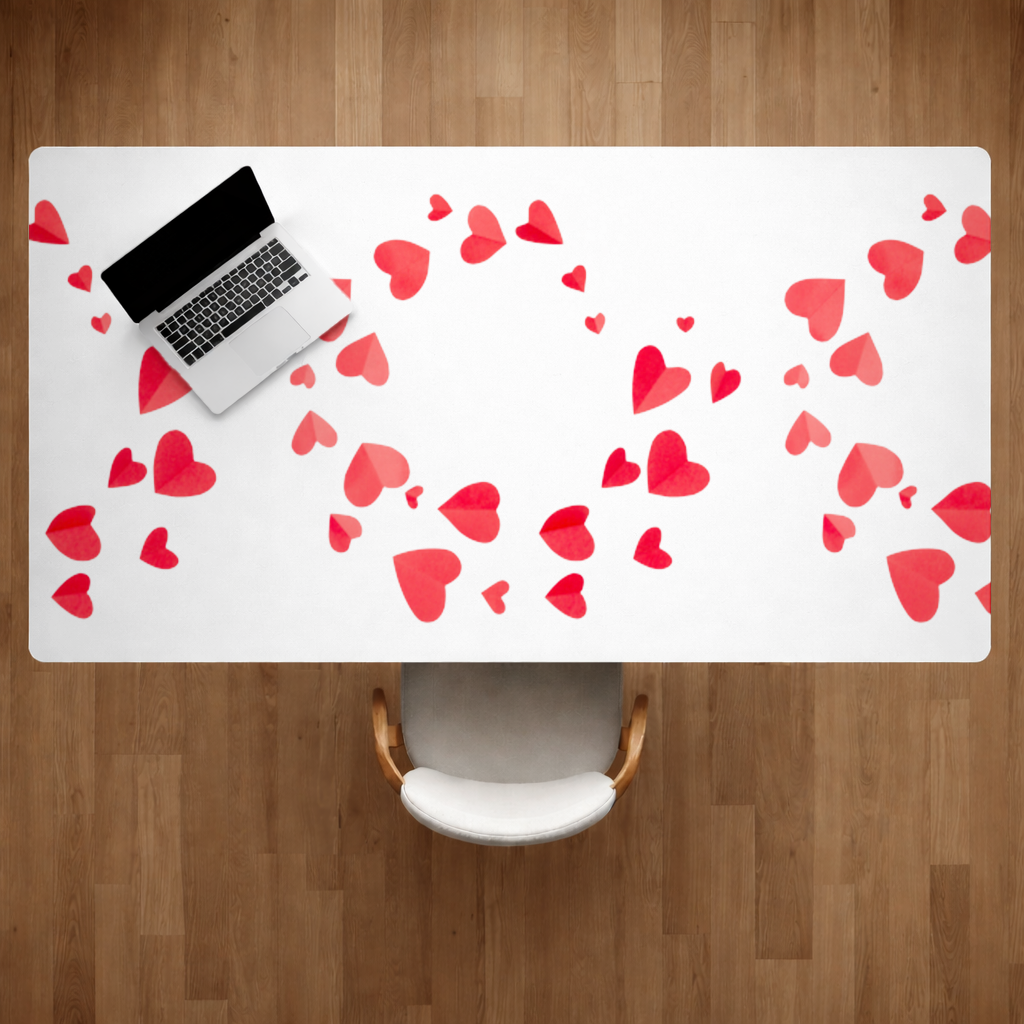 Red Hearts Frame Design Desk Pad