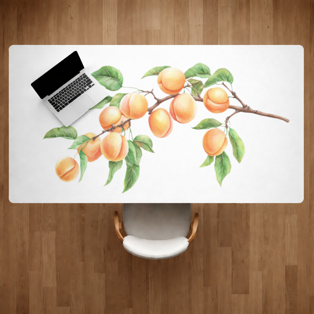Ripe Orange Apricot Fruit Branch Desk Pad