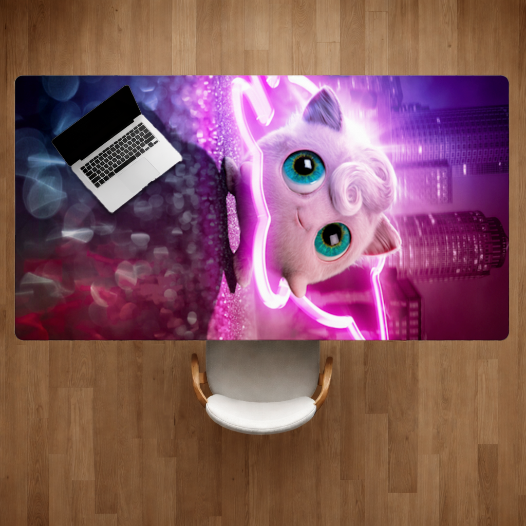 Cyberpunk Pink Fluffy Creature Desk Pad
