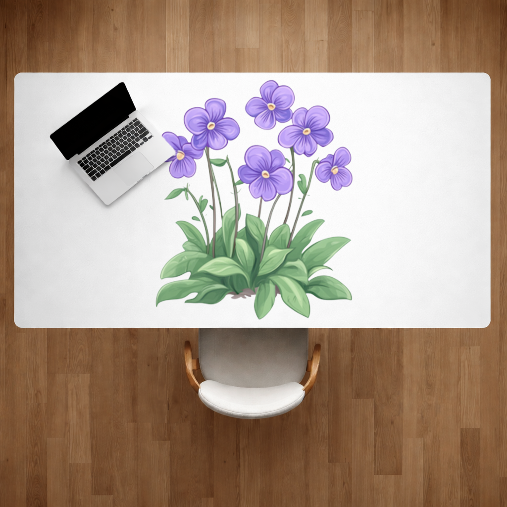 Cottagecore Purple Violets Desk Pad