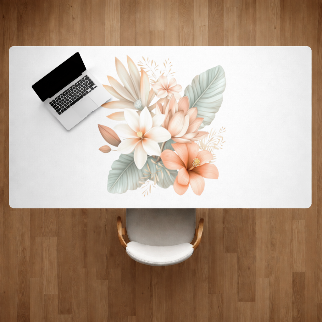 Şeftali Tonlu Tropikal Çiçek Buketi Masa Matı