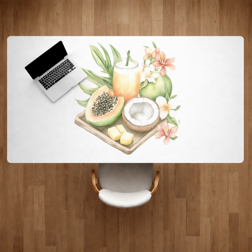 Tropical Papaya and Coconut Juice Desk Pad