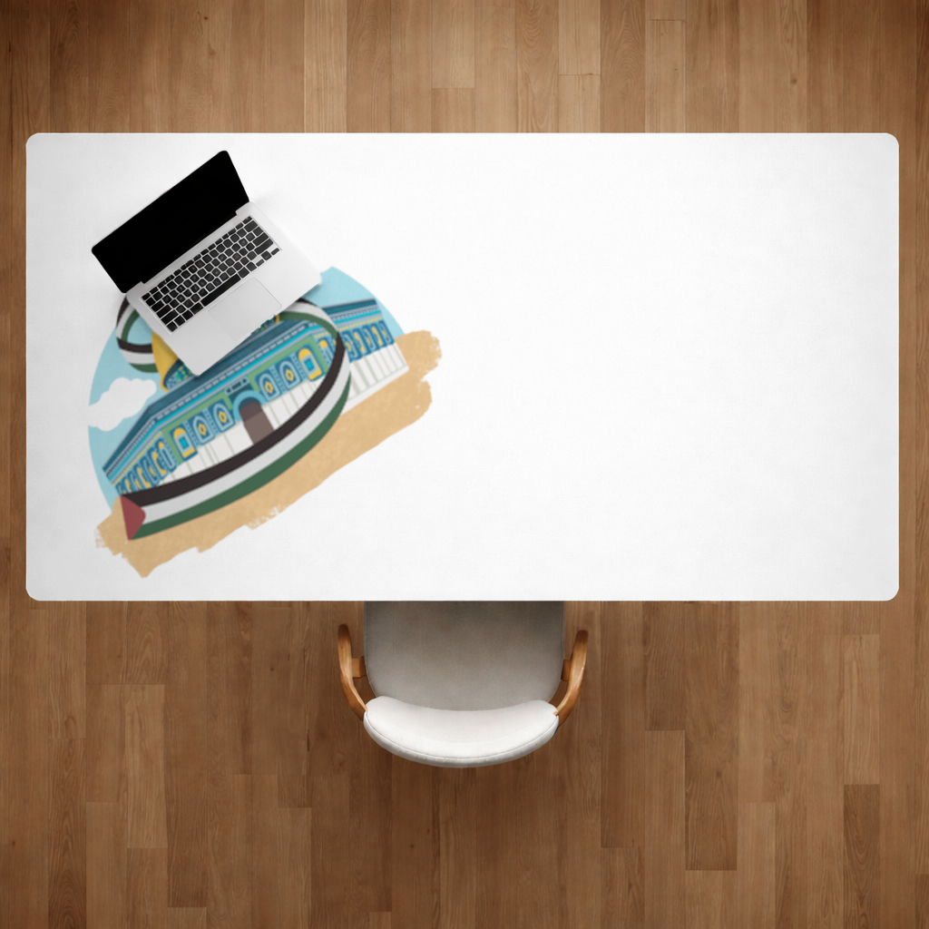 Filistin Bayraklı Kubbet-üs Sahra ve Kalp Masa Matı