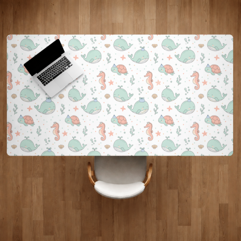 Cute Sea Animals Pattern Desk Pad