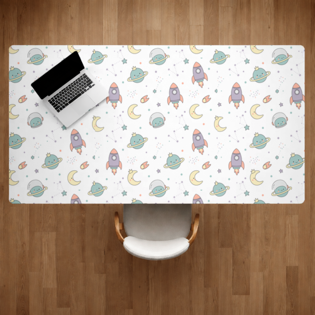 Cute Space Rocket Pattern Desk Pad