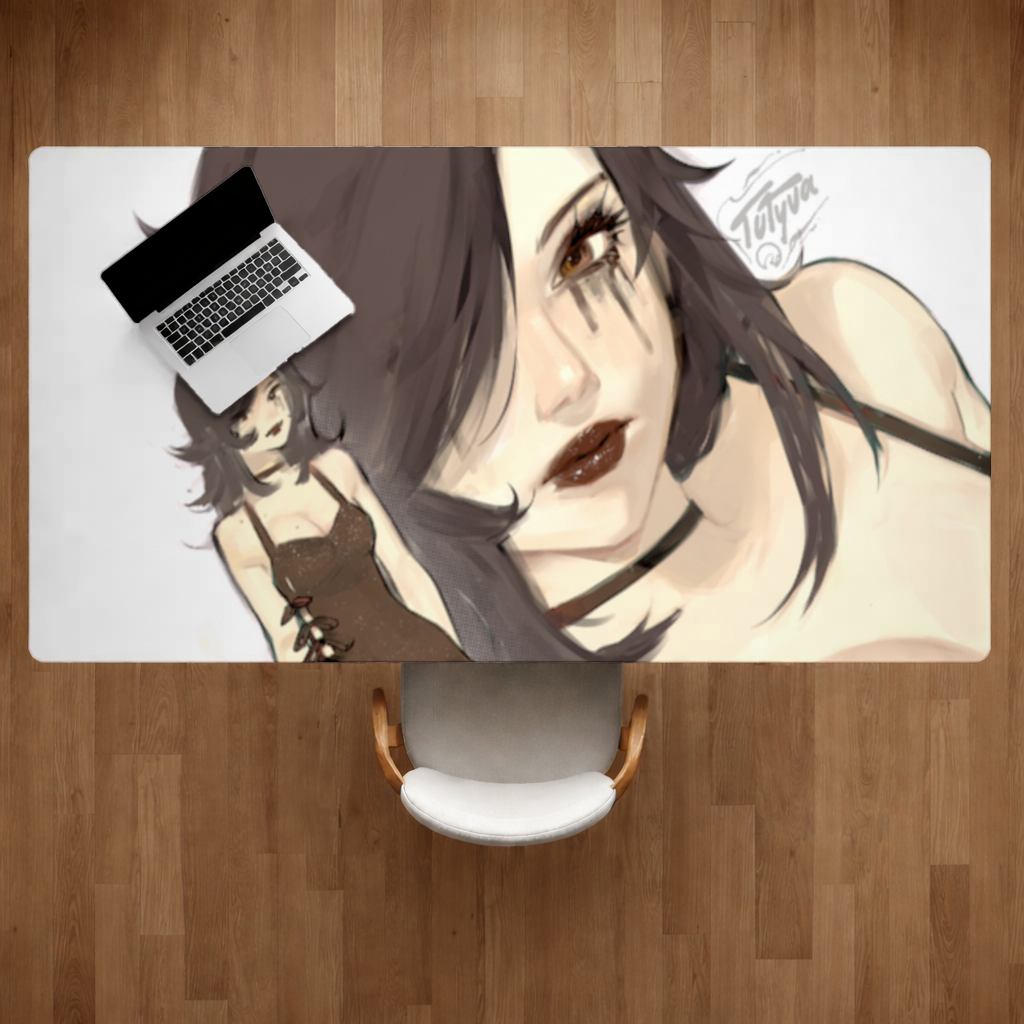 Goth Anime Girl Desk Pad