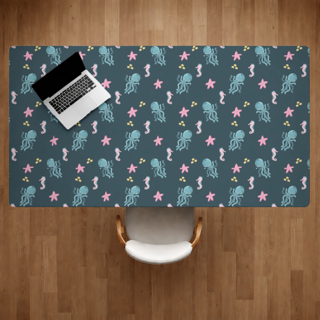 Cute Sea Creatures Desk Pad