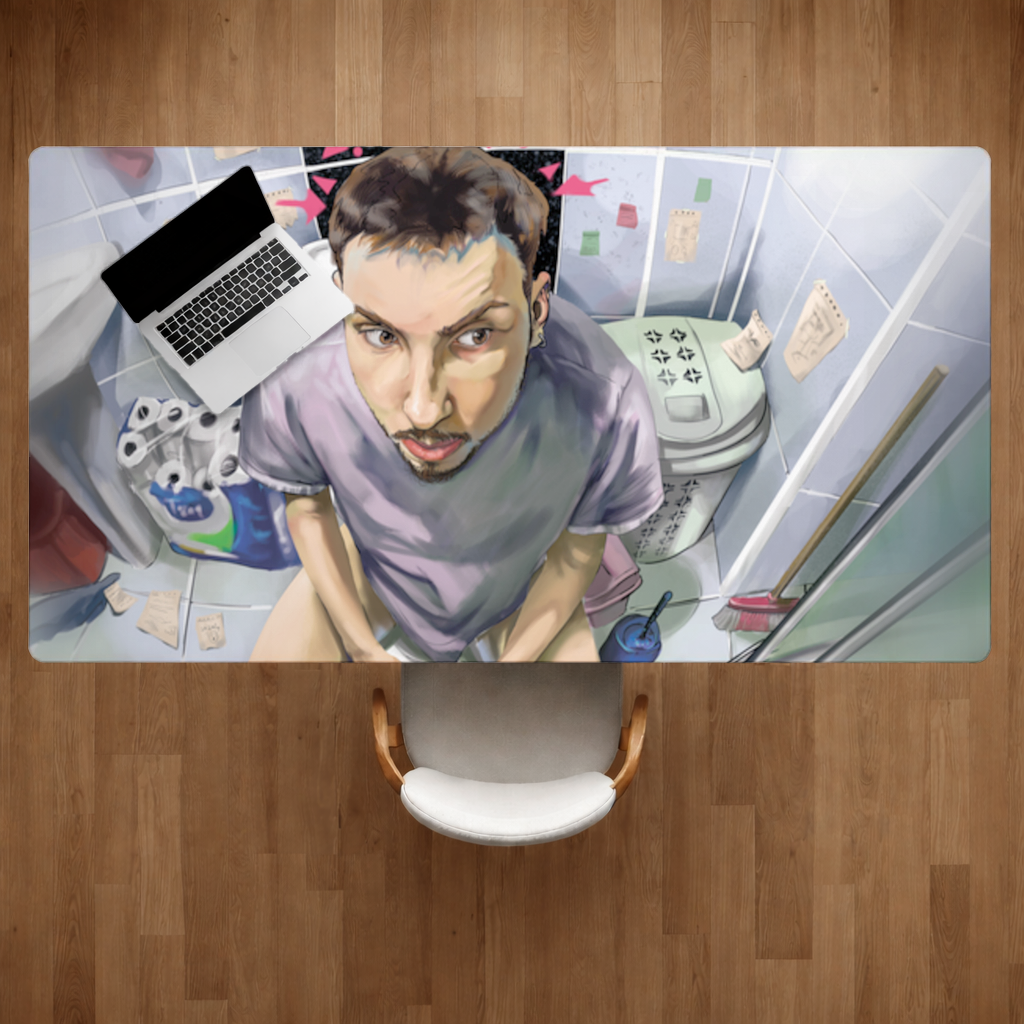 Toilet allegory Desk Pad