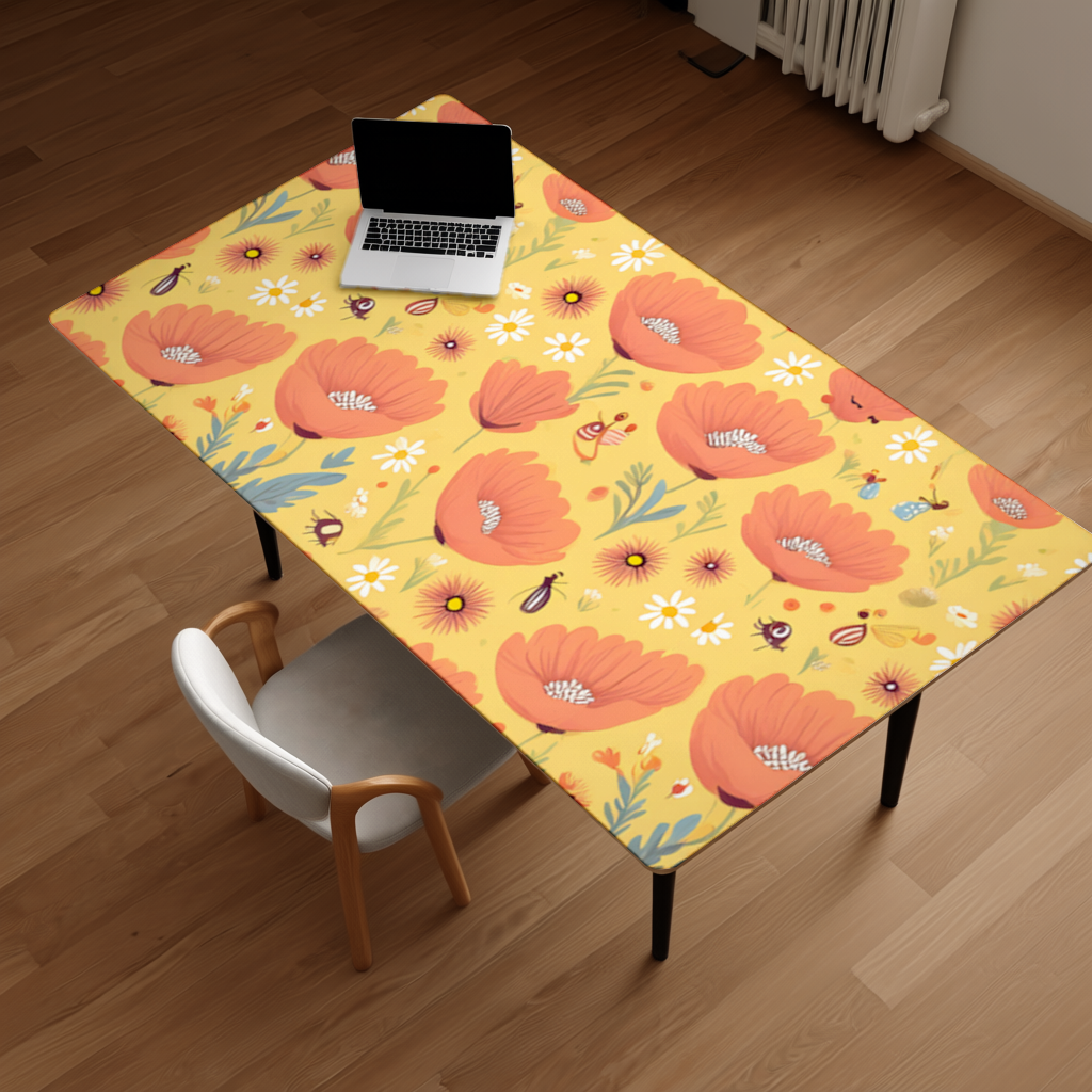 Floral  Insect Pattern  Colorful Design Desk Pad