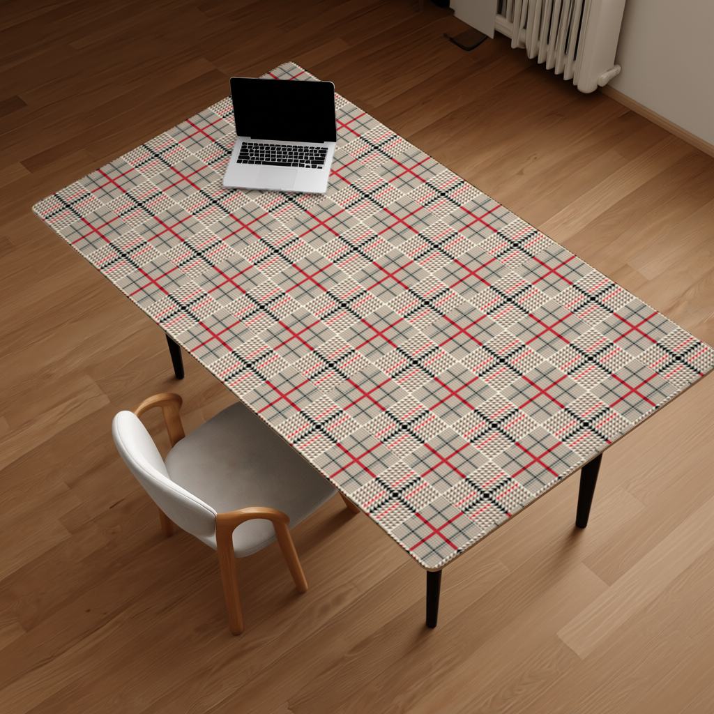 Red Black Geometric Tribal Pattern Desk Pad