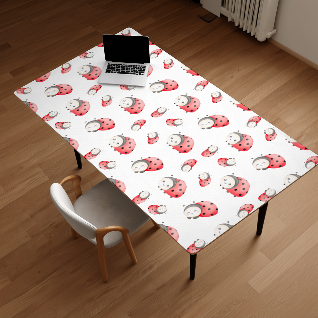 Cute Kawaii Ladybug Pattern Desk Pad