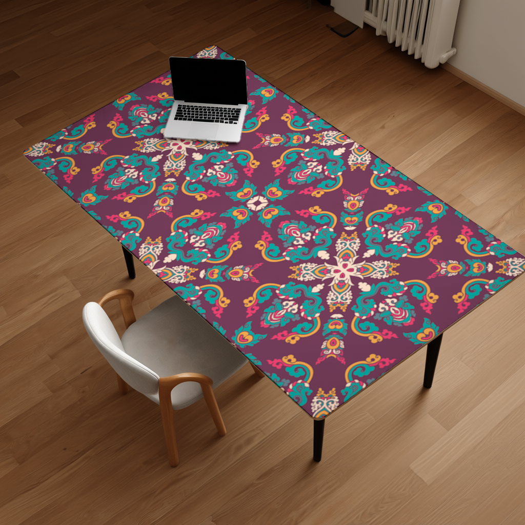 Colorful Ottoman Inspired Mandala Pattern Desk Pad
