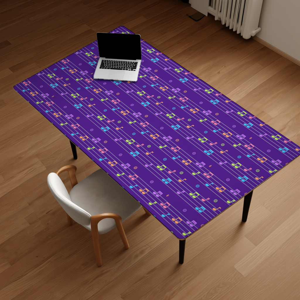 Colorful Music Notes and Modern Rhythm Seamless Pattern Desk Pad