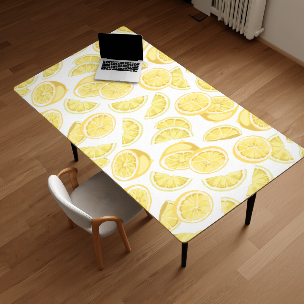 Fresh Lemon Slices Vibrant Summer Pattern Desk Pad