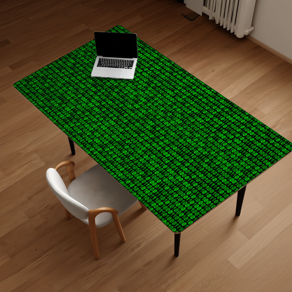 Matrix Style Digital Binary Code Background Desk Pad