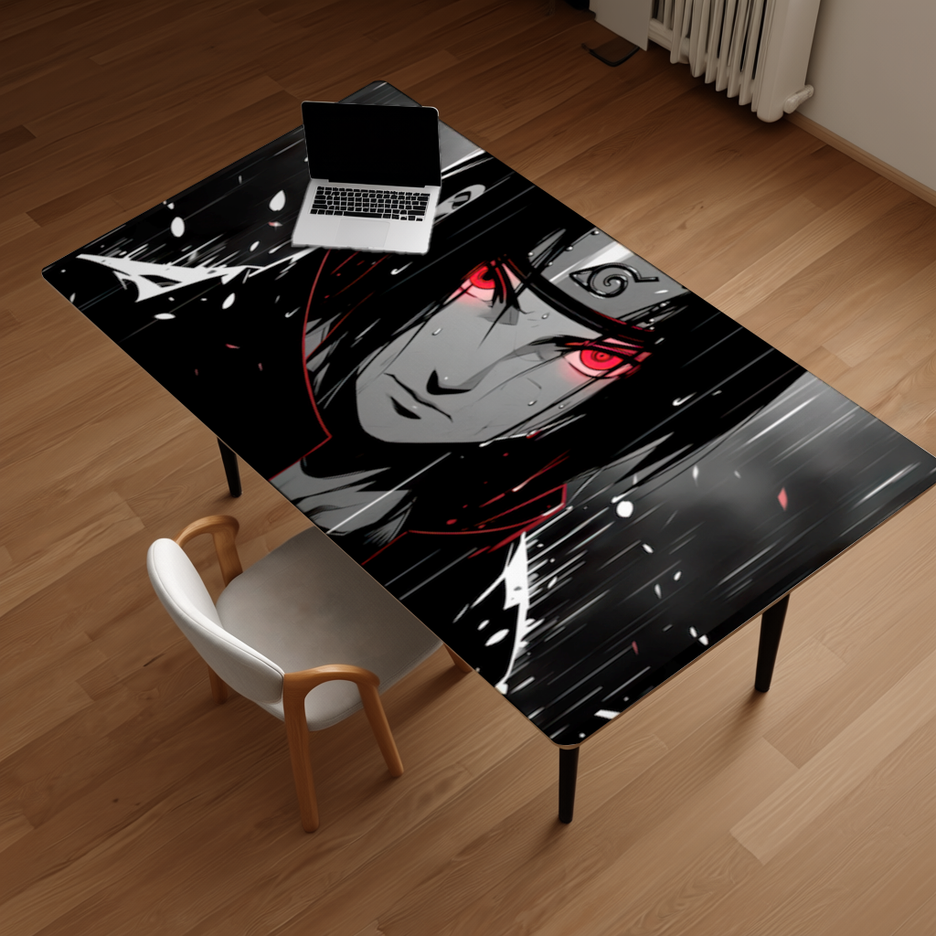 Itachi Uchiha  Sharingan Awakening in the Rain Desk Pad