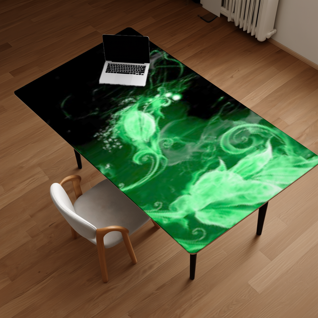 Green and black smokes Desk Pad