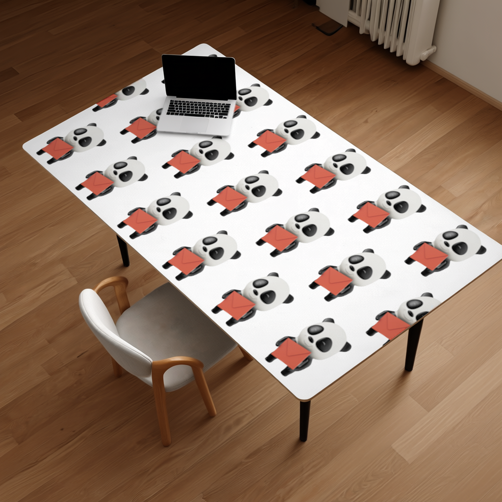 Happy Panda Character Holding Red Envelope Desk Pad