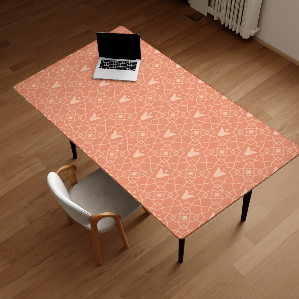 Modern Geometric Linear Terracotta Pattern Desk Pad