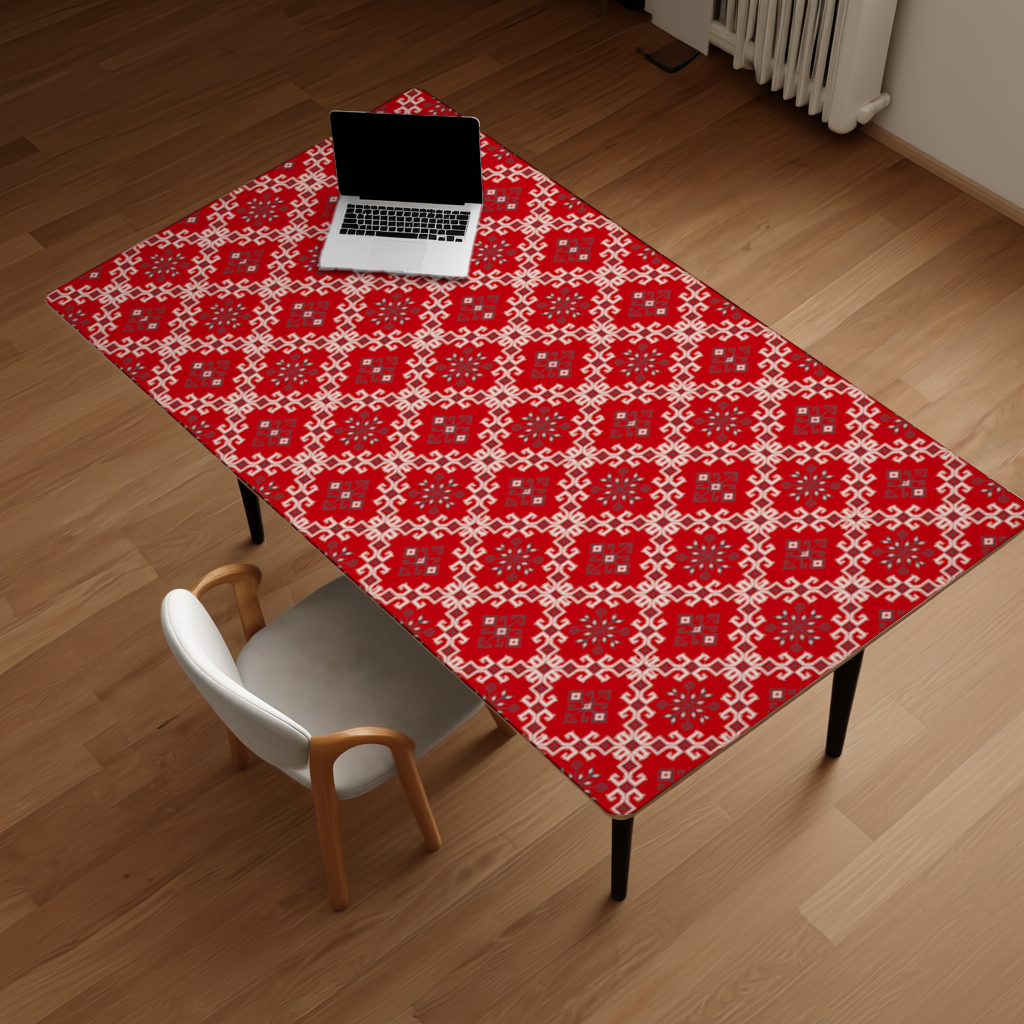 Red Ethnic Embroidery Pattern 