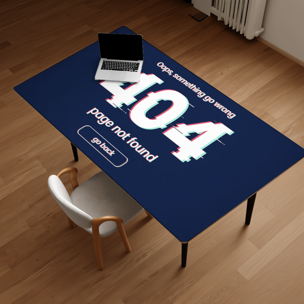 404 Error Glitch Design Desk Pad