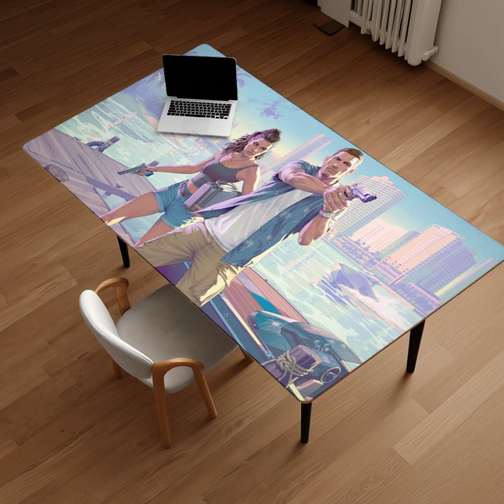 Vice City Showdown  Tropical Heist Duo Desk Pad