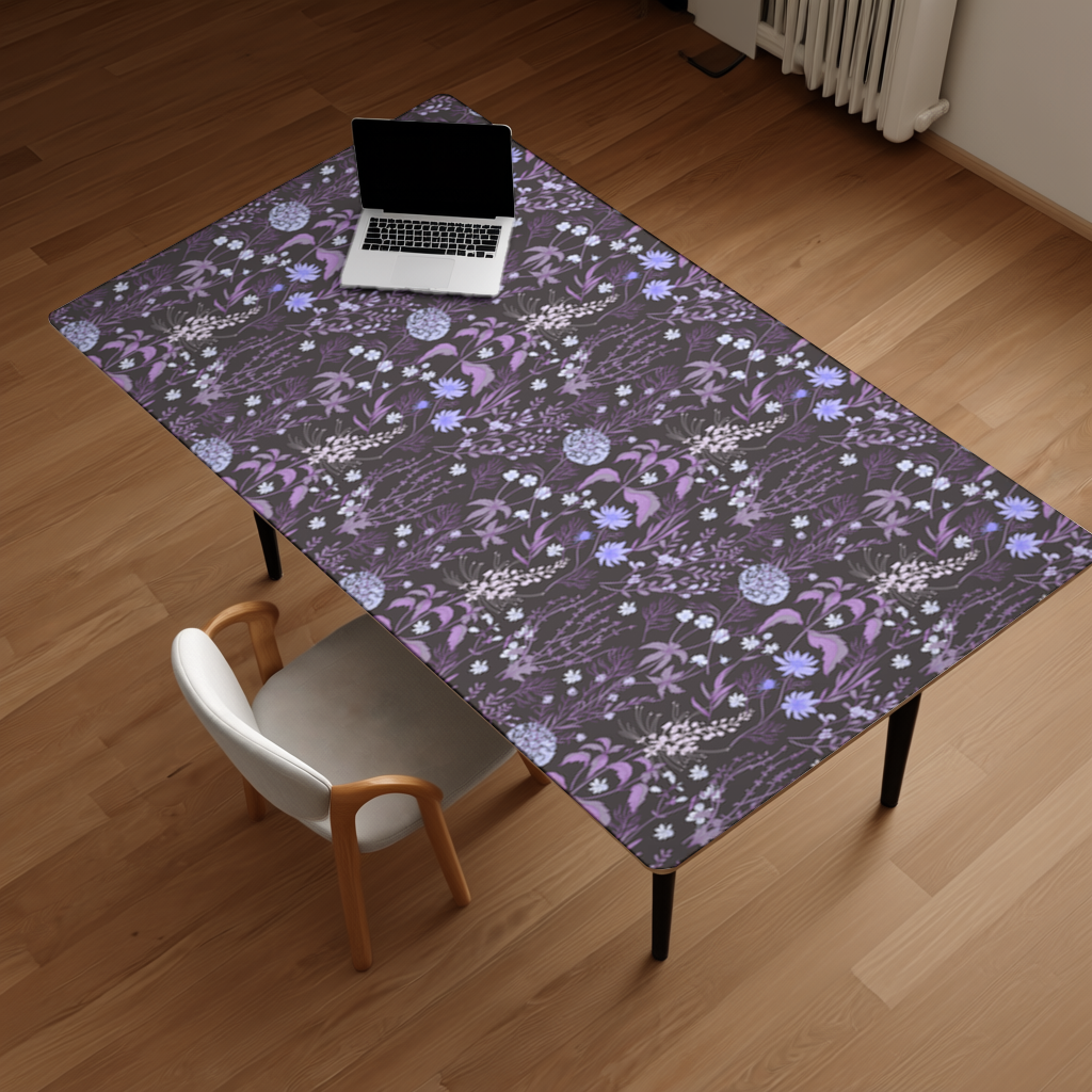 Purple Gothic Botanical Desk Pad
