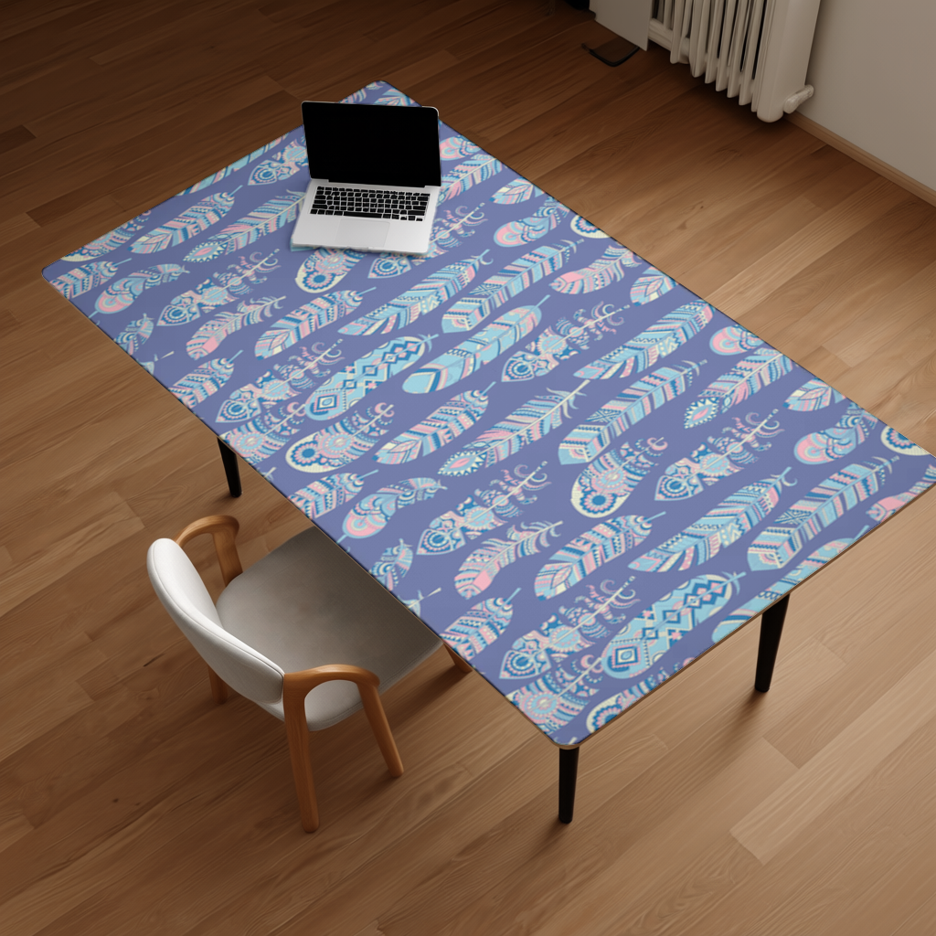 Boho Tribal Feather Desk Pad