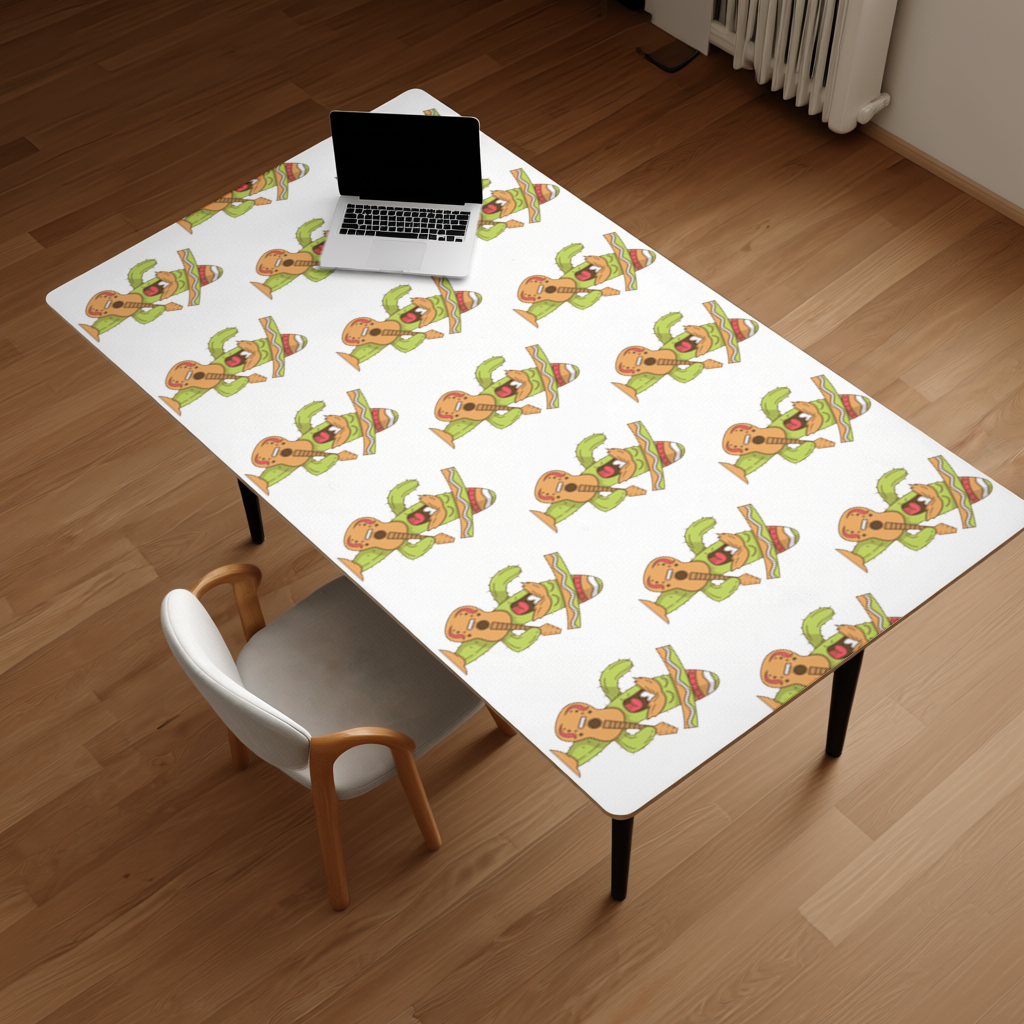 Mariachi Cactus Playing Guitar Desk Pad