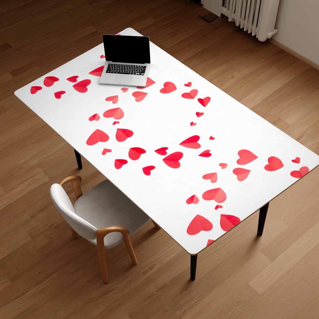Red Hearts Frame Design Desk Pad