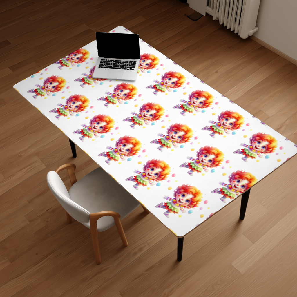 Cute Rainbow Hair Happy Clown Desk Pad