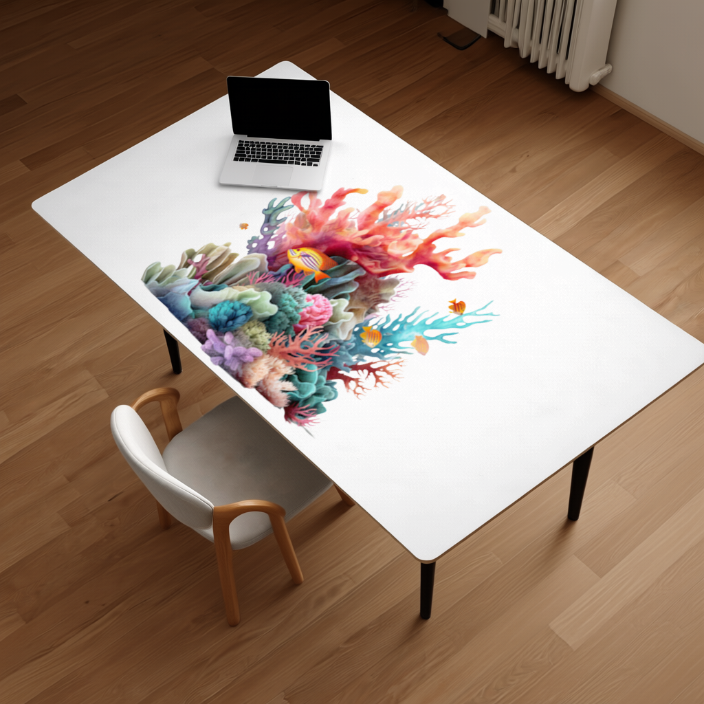 Vibrant Coral Reef and Tropical Fish Desk Pad