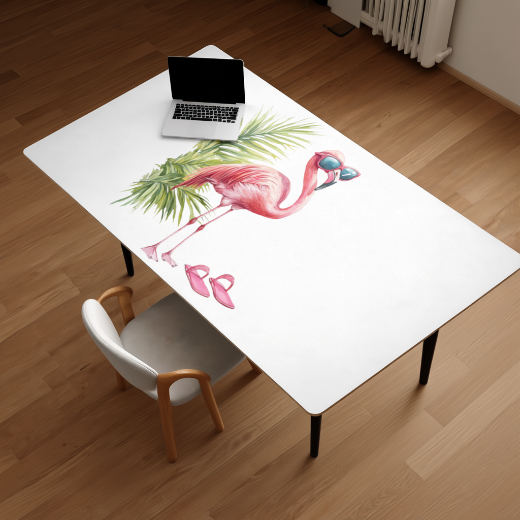 Pink Flamingo with Sunglasses Desk Pad
