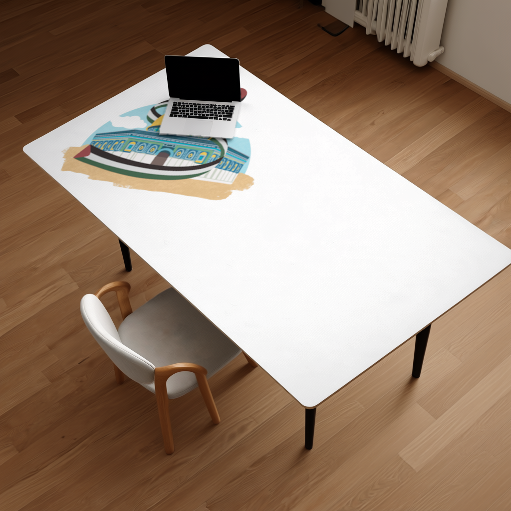 Kubbet-üs Sahra with the Palestinian flag and a heart Desk Pad