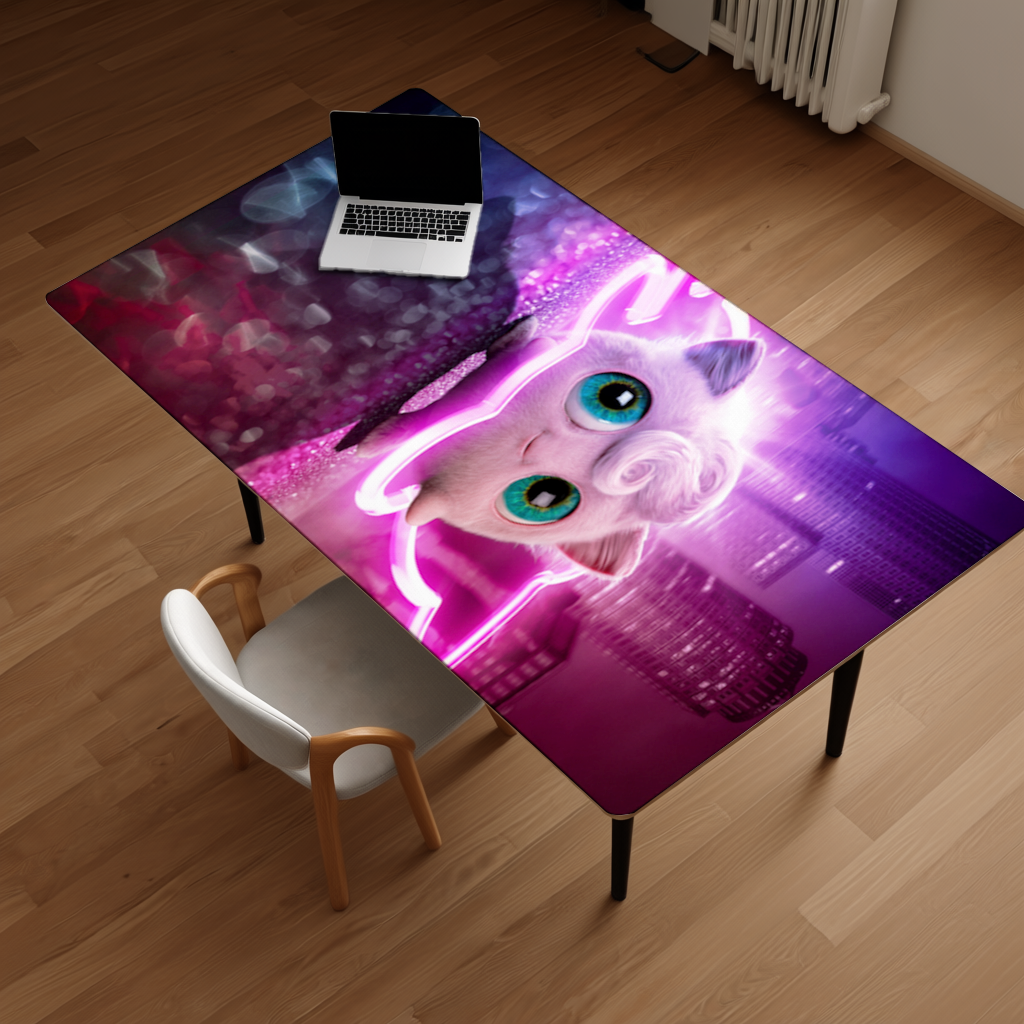 Siberpunk Pembe Tüylü Yaratık Masa Matı