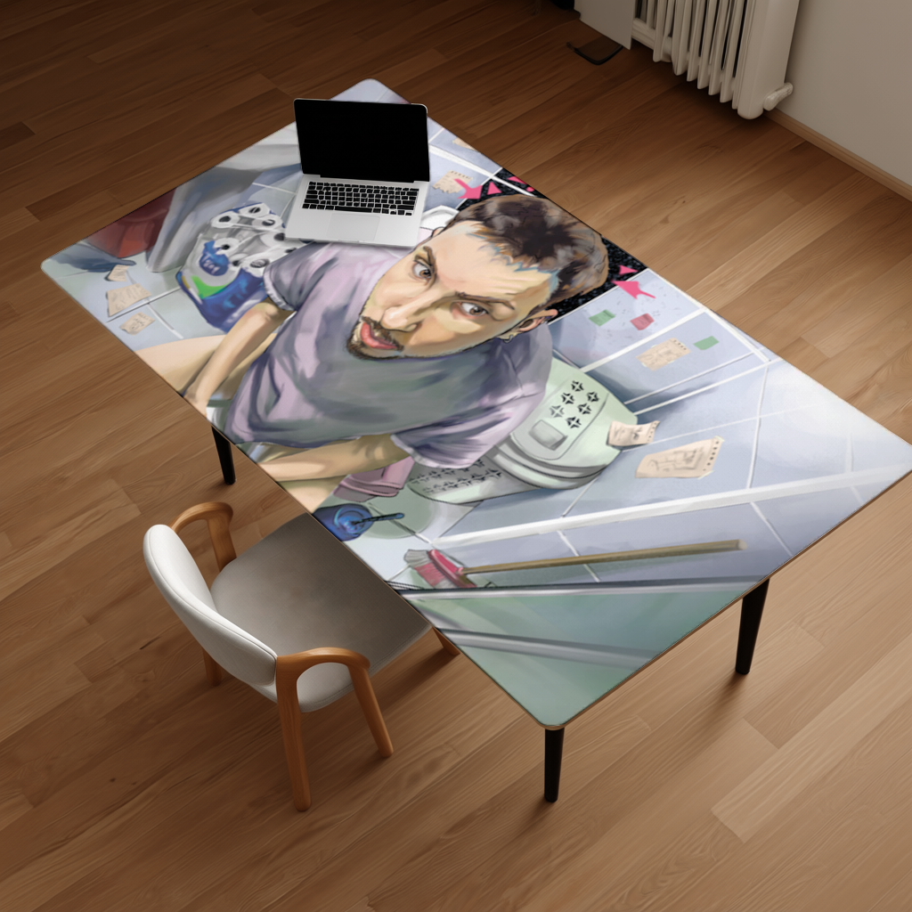 Toilet allegory Desk Pad