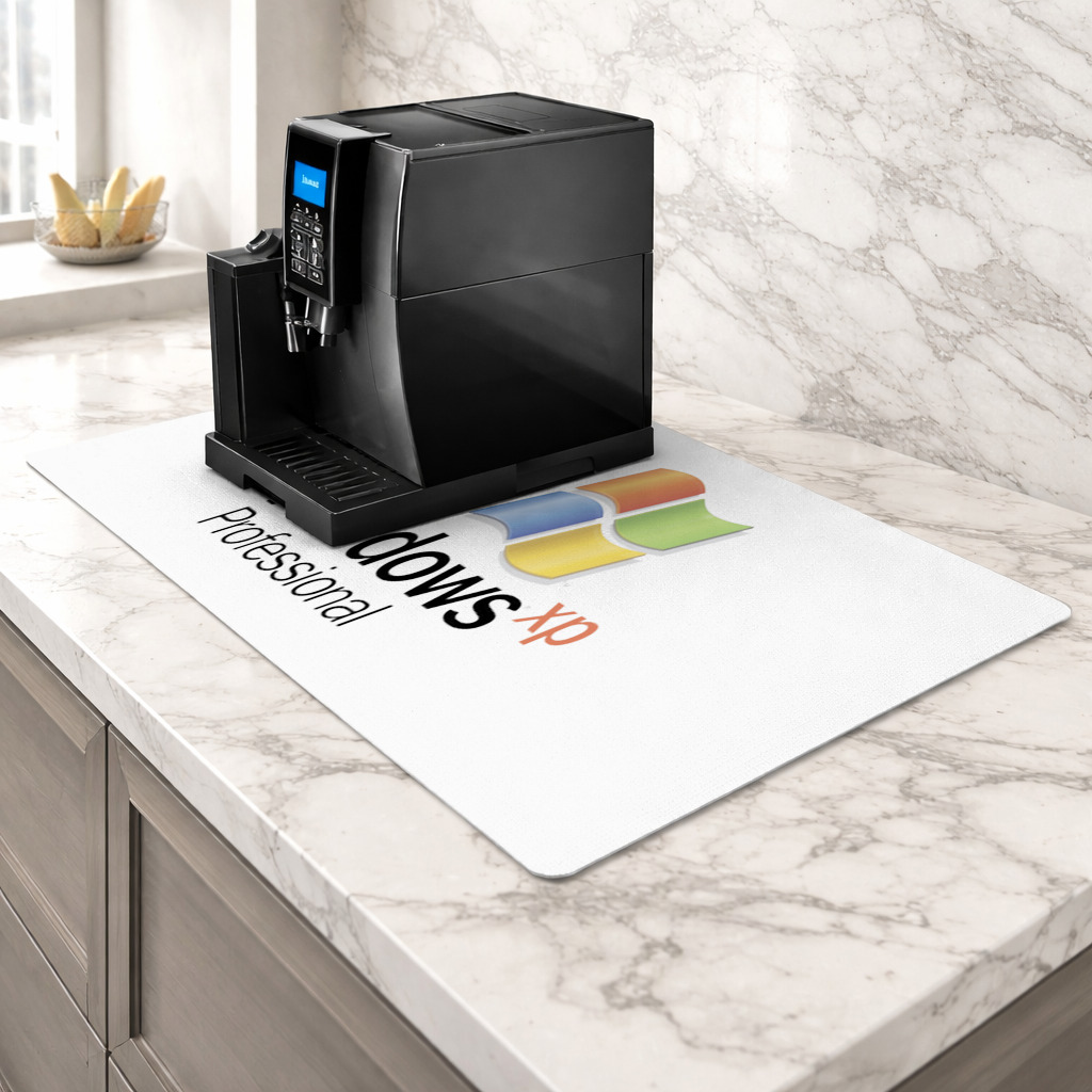 Digital Nostalgia Windows XP Iconic Logo Coffee Machine Base Mat