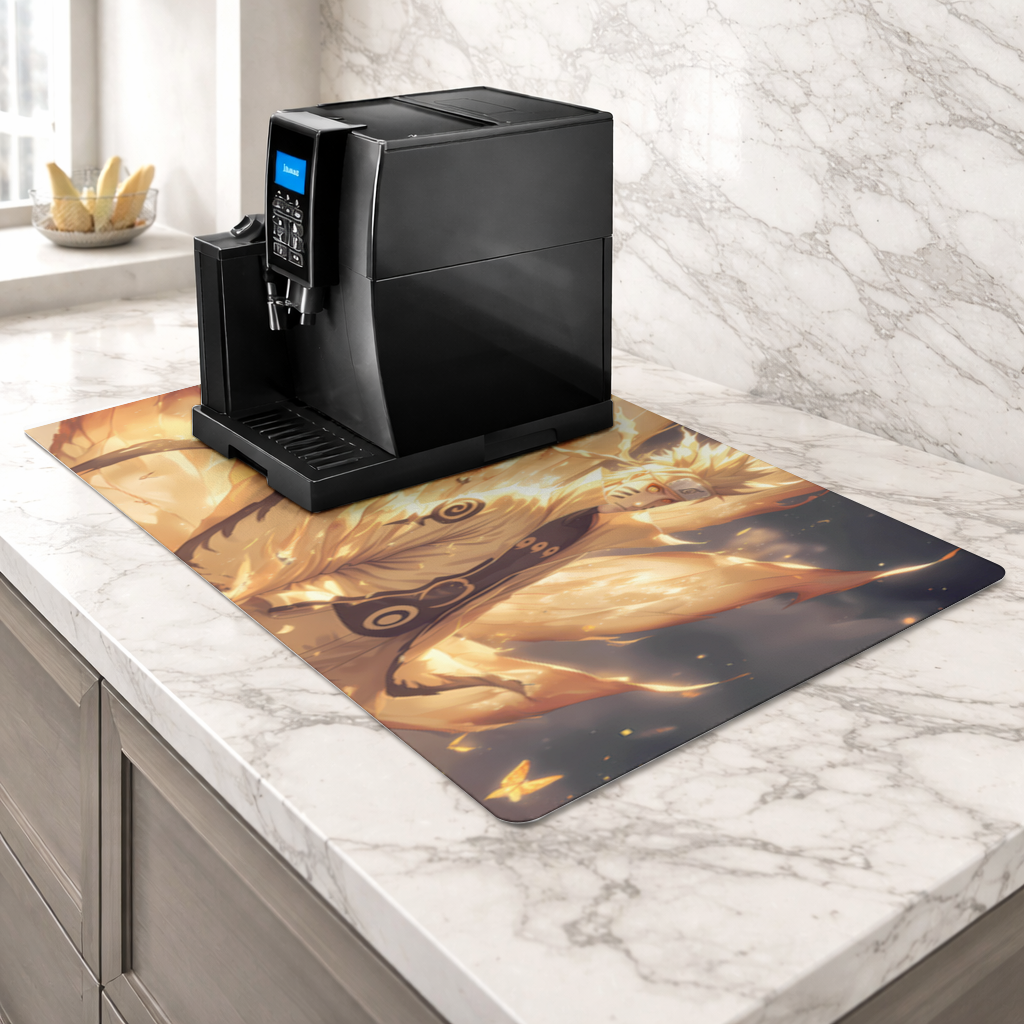 Naruto Uzumaki  Kurama Chakra Mode Awakening Coffee Machine Base Mat