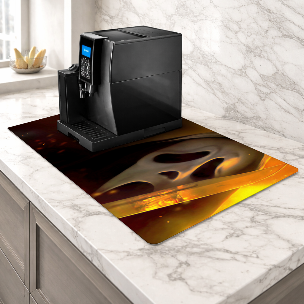 Horror Movie Ghost Fan Art Coffee Machine Base Mat